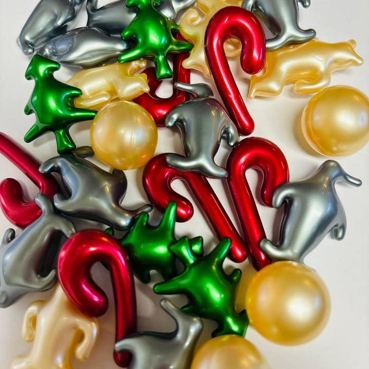 200 Bath Pearls Mixed Christmas Pearls. Bath Beads. for wholesale by Bare Boutique