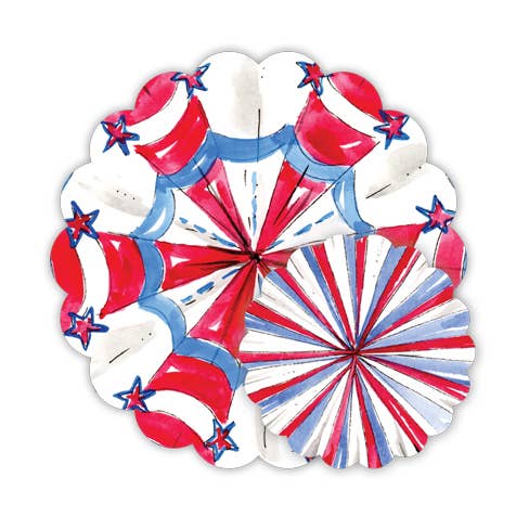 Handpainted Patriotic Pinwheels Doily Set for wholesale by RosanneBeck Collections