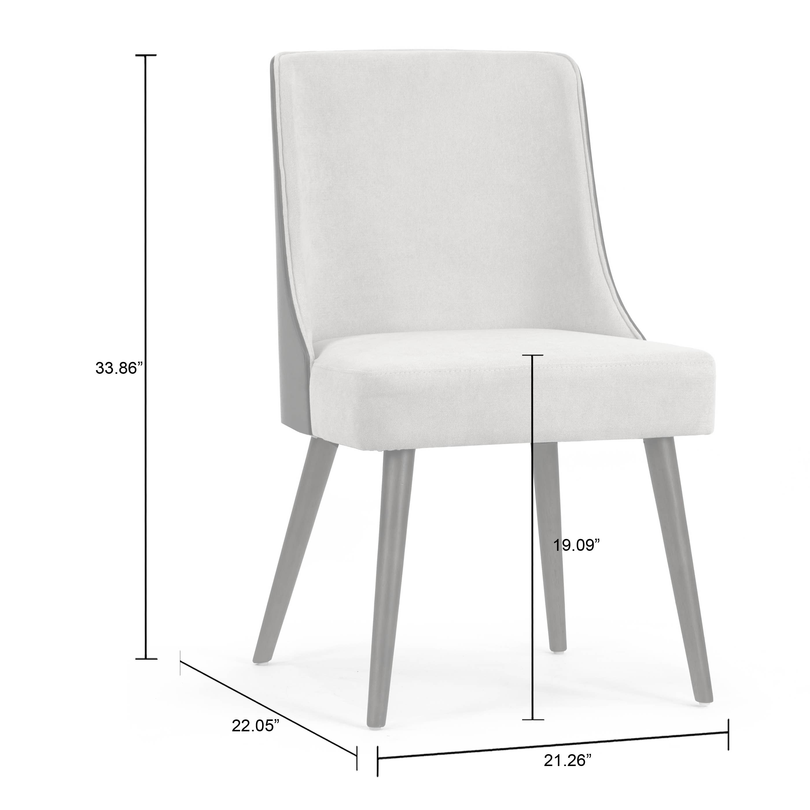 Glamour Home - Vente Chaises - Ensemble de 2 chaises en tissu beige Esmy avec dossier en bois courbé noyer10