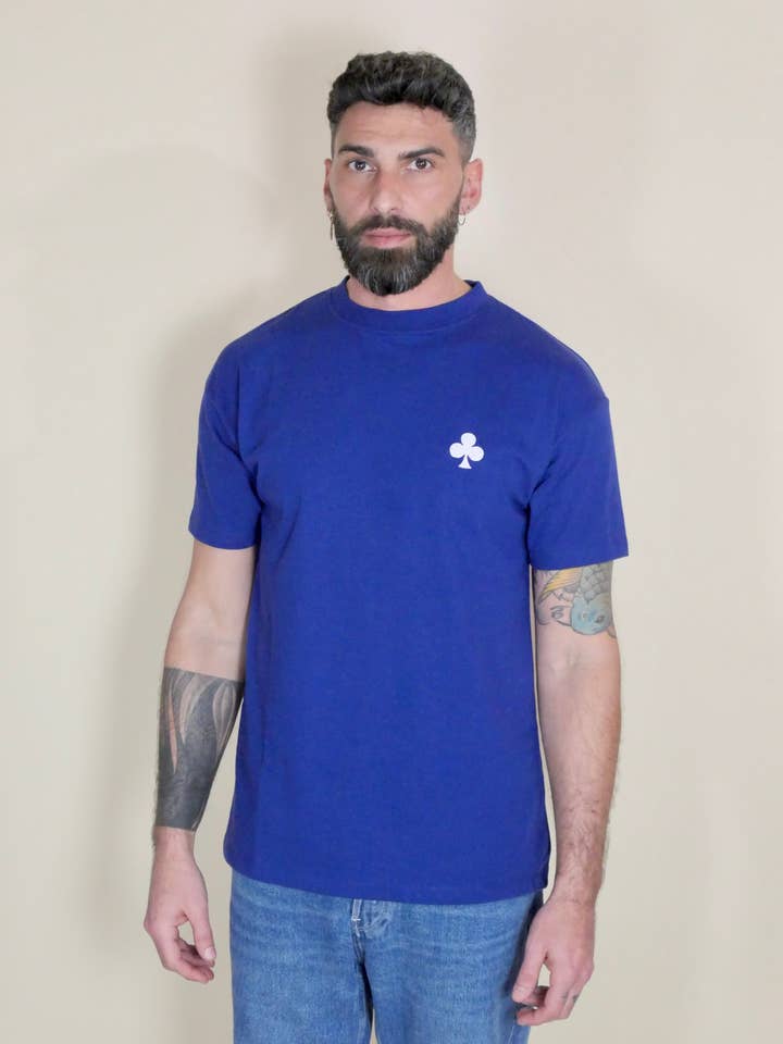 T-shirt Trifoglio Signature Blu Workwear per la vendita all'ingrosso da parte di monsieurbarr