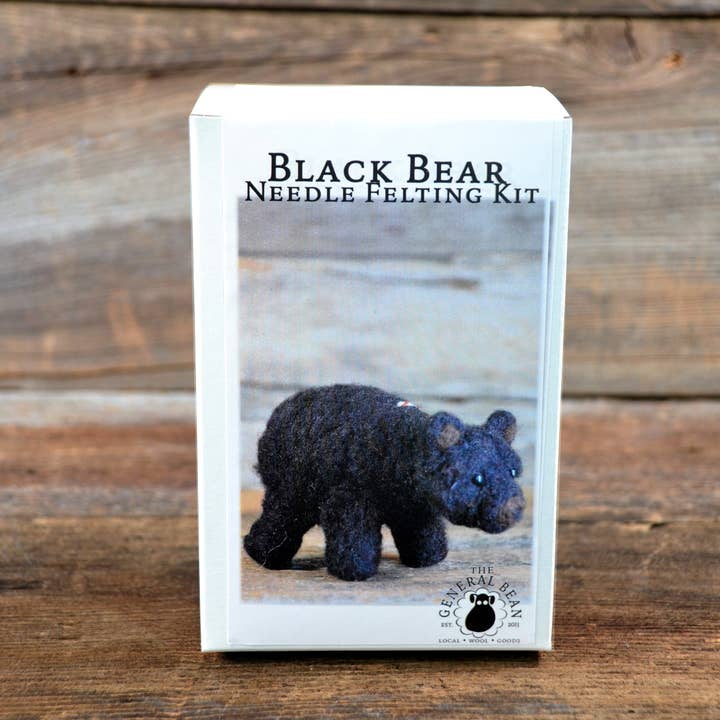 The General Bean - Wholesale DIY Craft Kit - Needle Felting Kit-Black Bear Ornament- DIY0