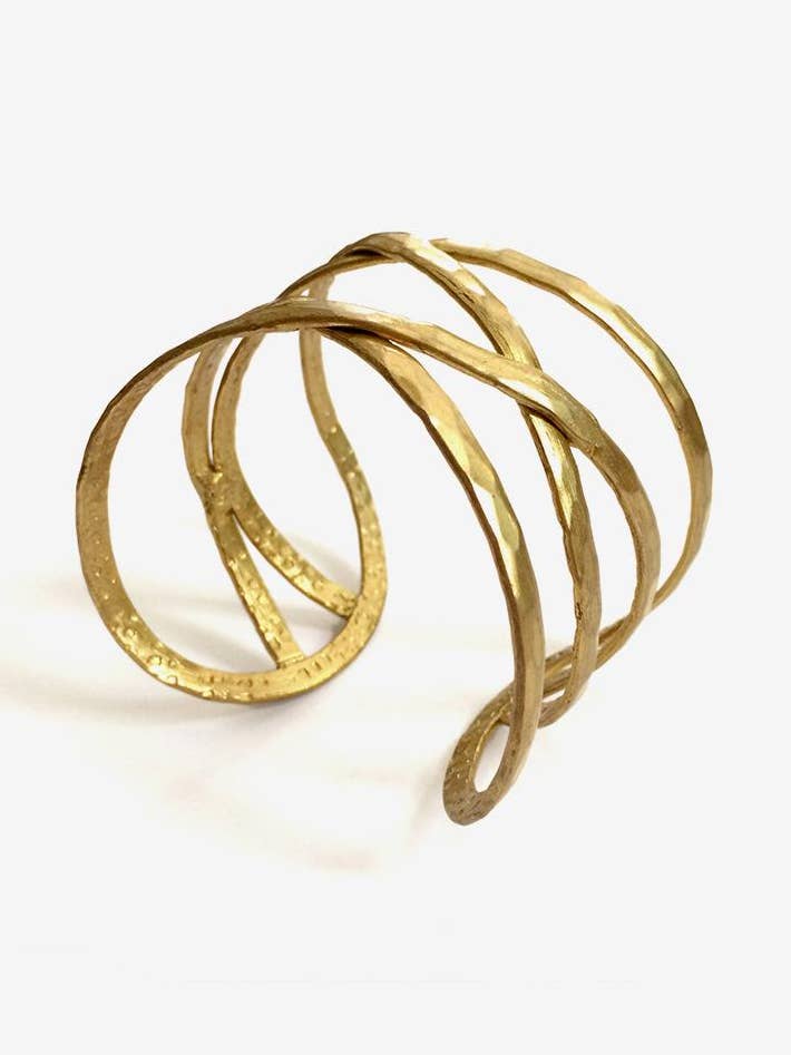 Criss-Cross Cuff Gold for wholesale by Mata Traders
