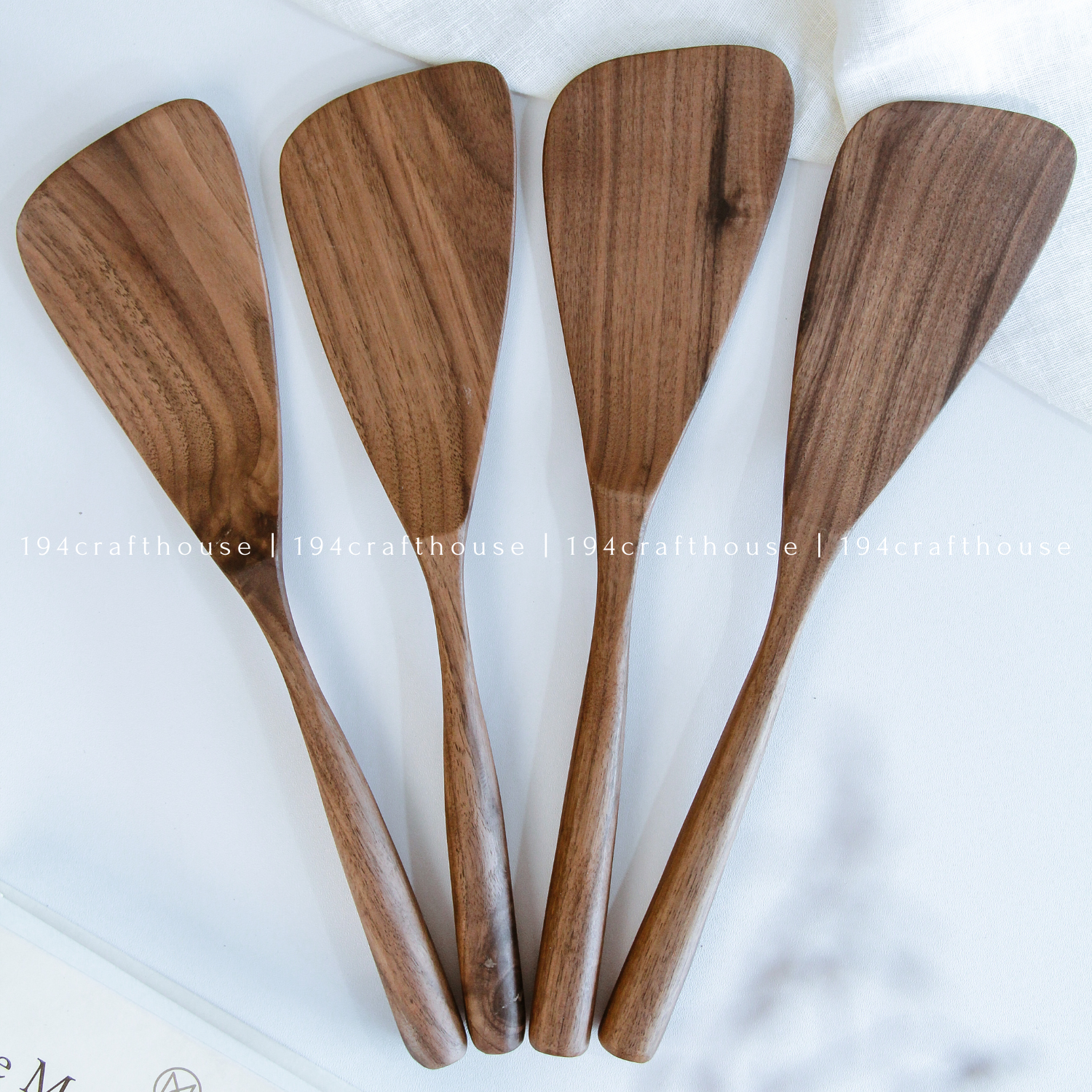 194 Craft House - Wholesale Spatula/Turner - Walnut Wood Spatula - 12"- Kitchen Serving Utensils3