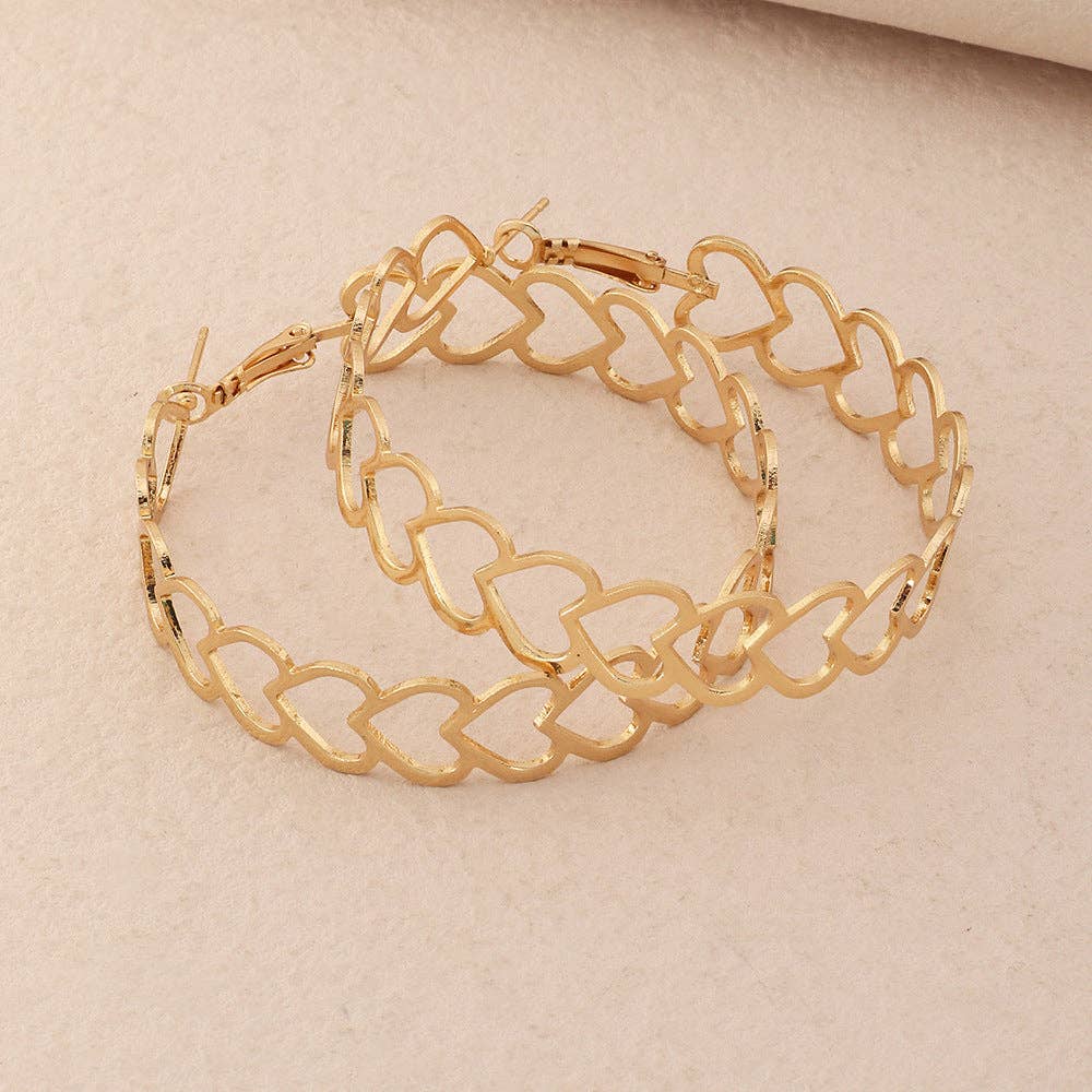 Kate Tuesday Jewelry – wholesale Hoop-örhängen – Heart Light Gold Hoops2