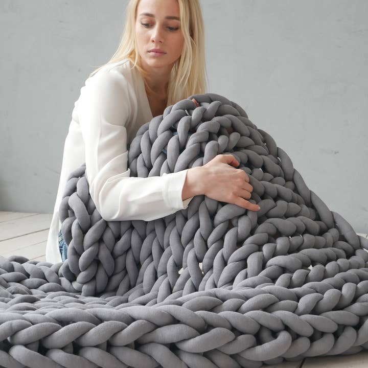woolexperts - Wholesale Throw Blanket - Chunky knit blanket Chunky Cotton Throw blanket OEKO-TEX