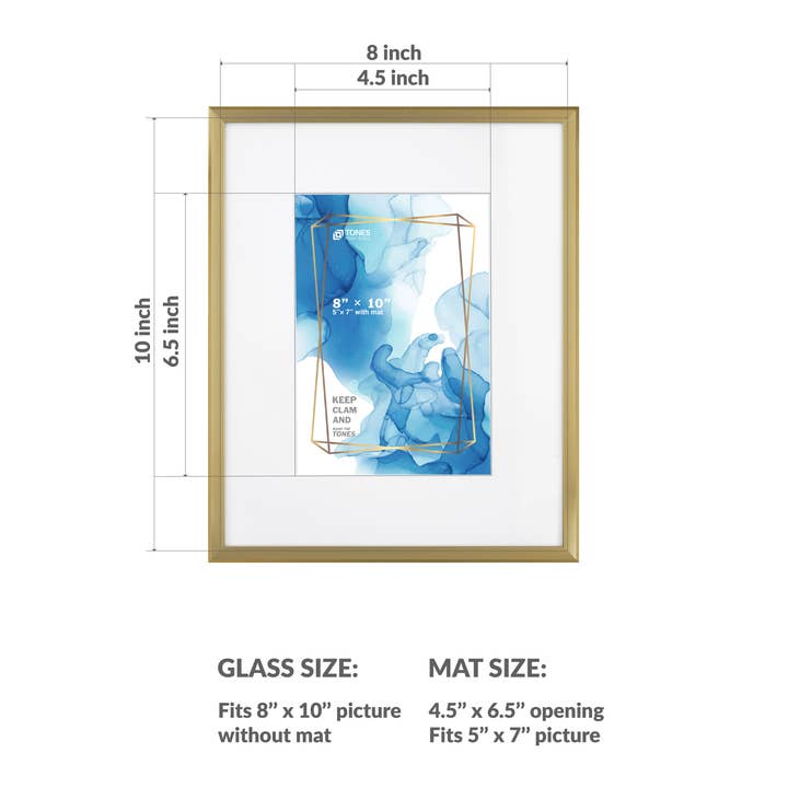 LivingTaste Home Inc - Wholesale Picture frame - 8x10 Aluminum Matted Picture Frame-2PK