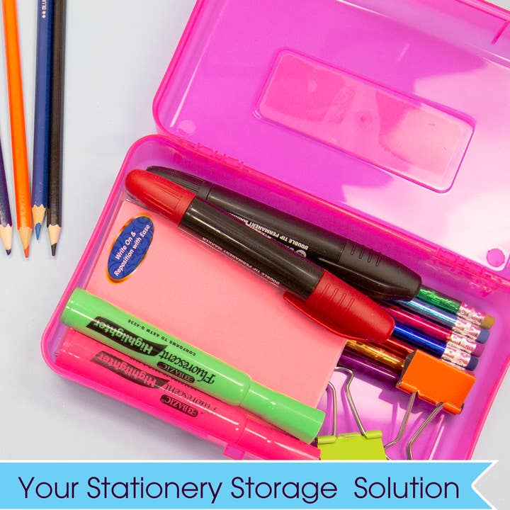 BAZIC Products - Wholesale Pencil Case/Pouch - Pencil Case Multipurpose Utility Box - Bright Color1