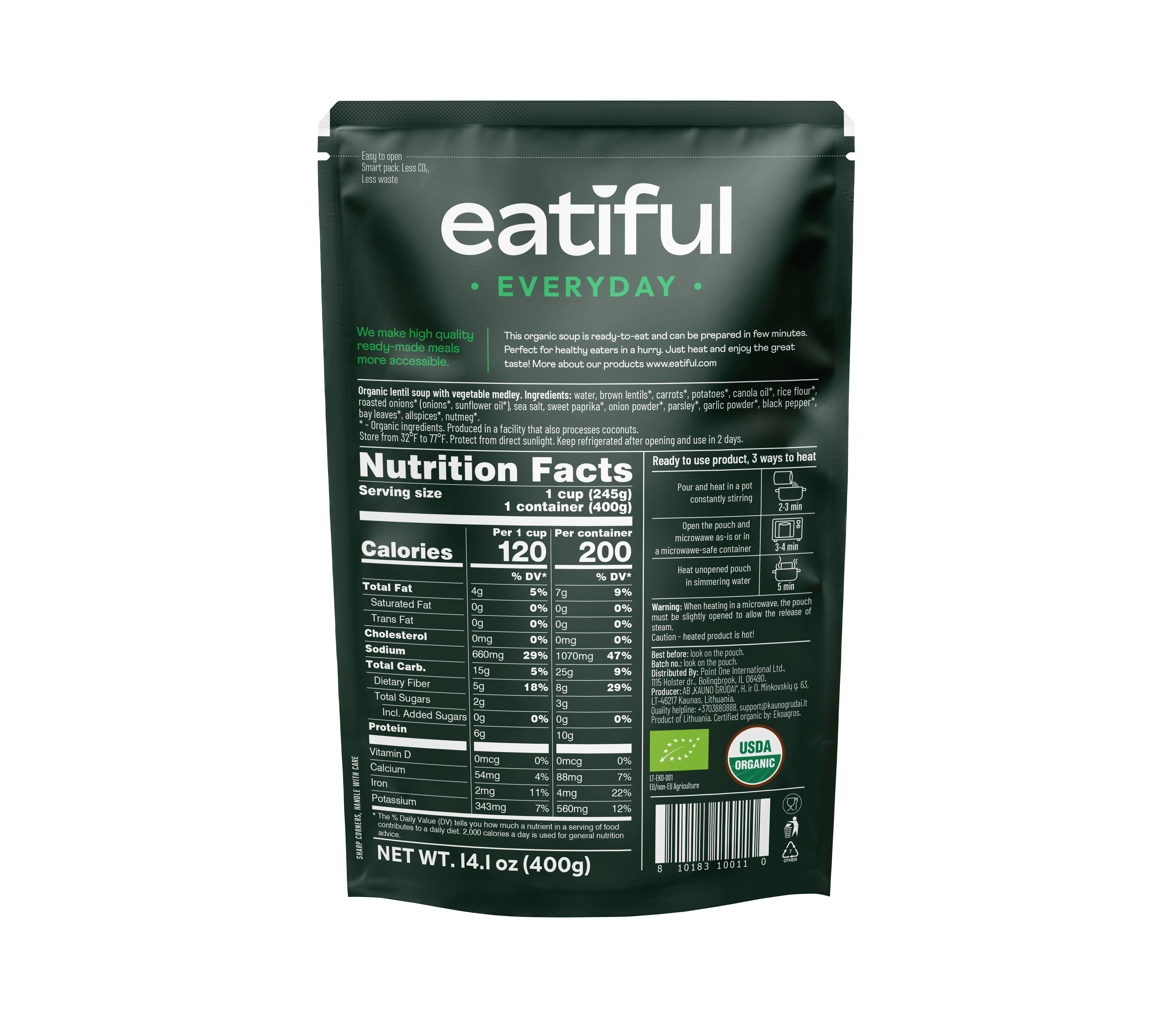 Point One International - Vente Soupes - Eatiful Lentilles et Légumes Biologiques Quotidiens1