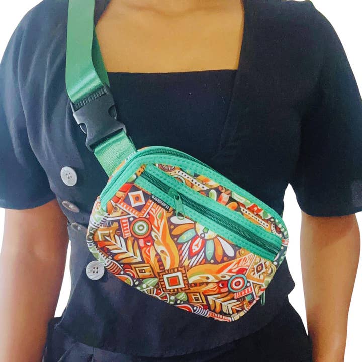 African Print Neoprene Hip Pouch, Waterproof #6 for wholesale by YewandeAndCo