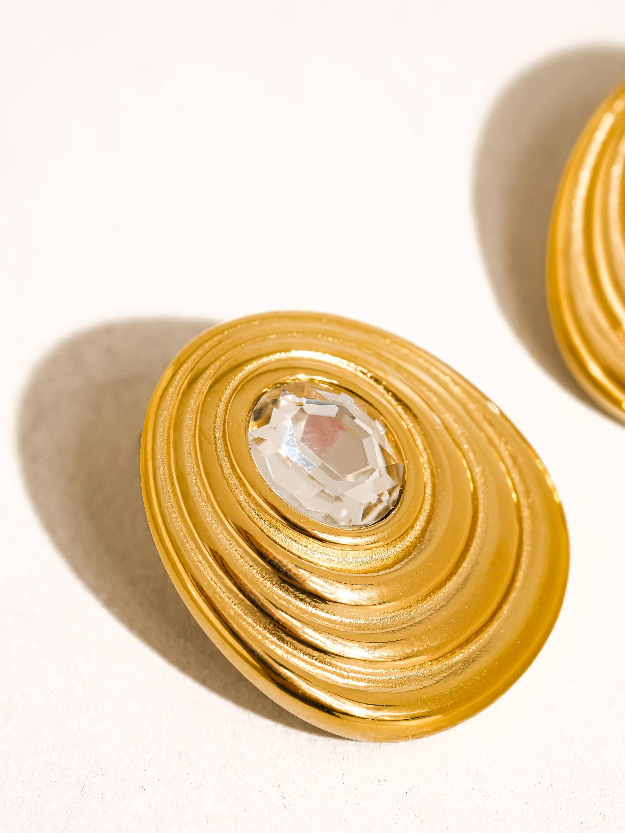 Dorée 18K Gold Non-Tarnish Oval CZ Stud for wholesale on Faire3