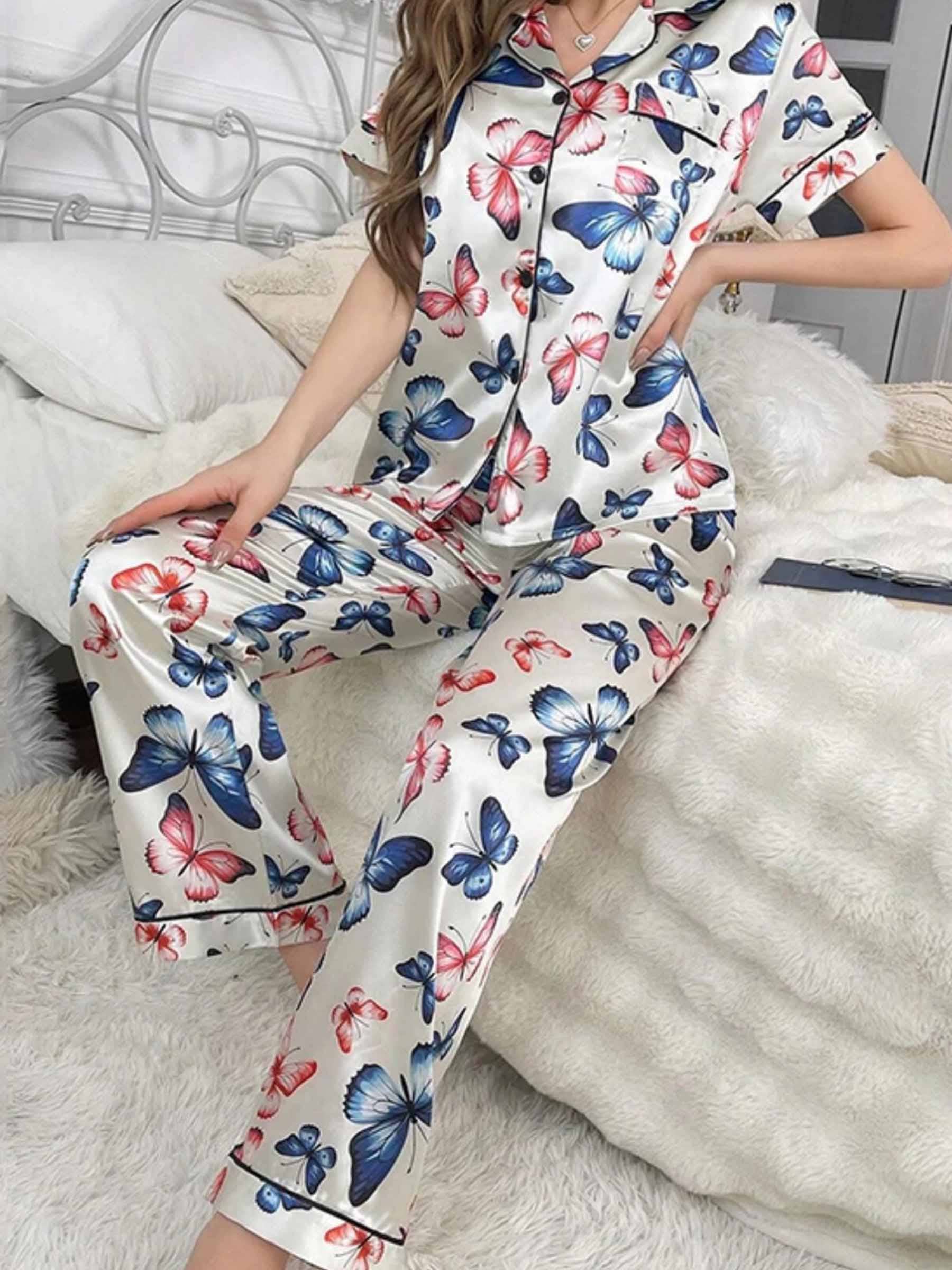 Wholesalesir - Wholesale Sleepwear Set - Women's - Casual Printed Short Sleeved Pants Set4