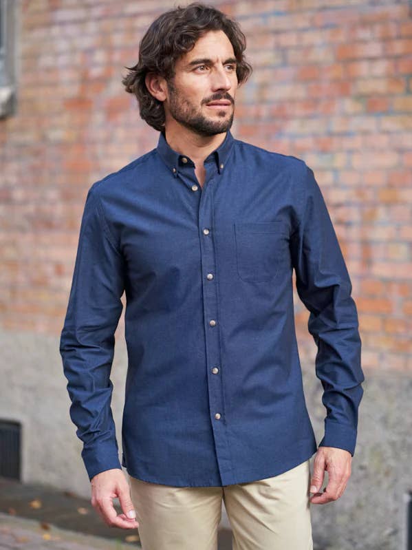 CAMISA DE ALGODÓN AZUL MARINO para venta al por mayor de MONSIEUR MIMOSA