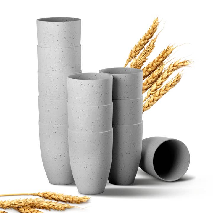 Greendish - Wholesale Drinking Glass/Cup - Eco-Friendly Wheat Straw Drinking Cups Sets Lightweight
