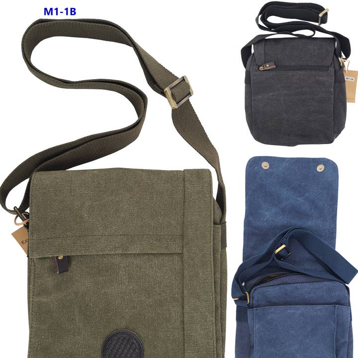 M1-1B Canvas Shoulder bags for wholesale by Kala Imports LLC