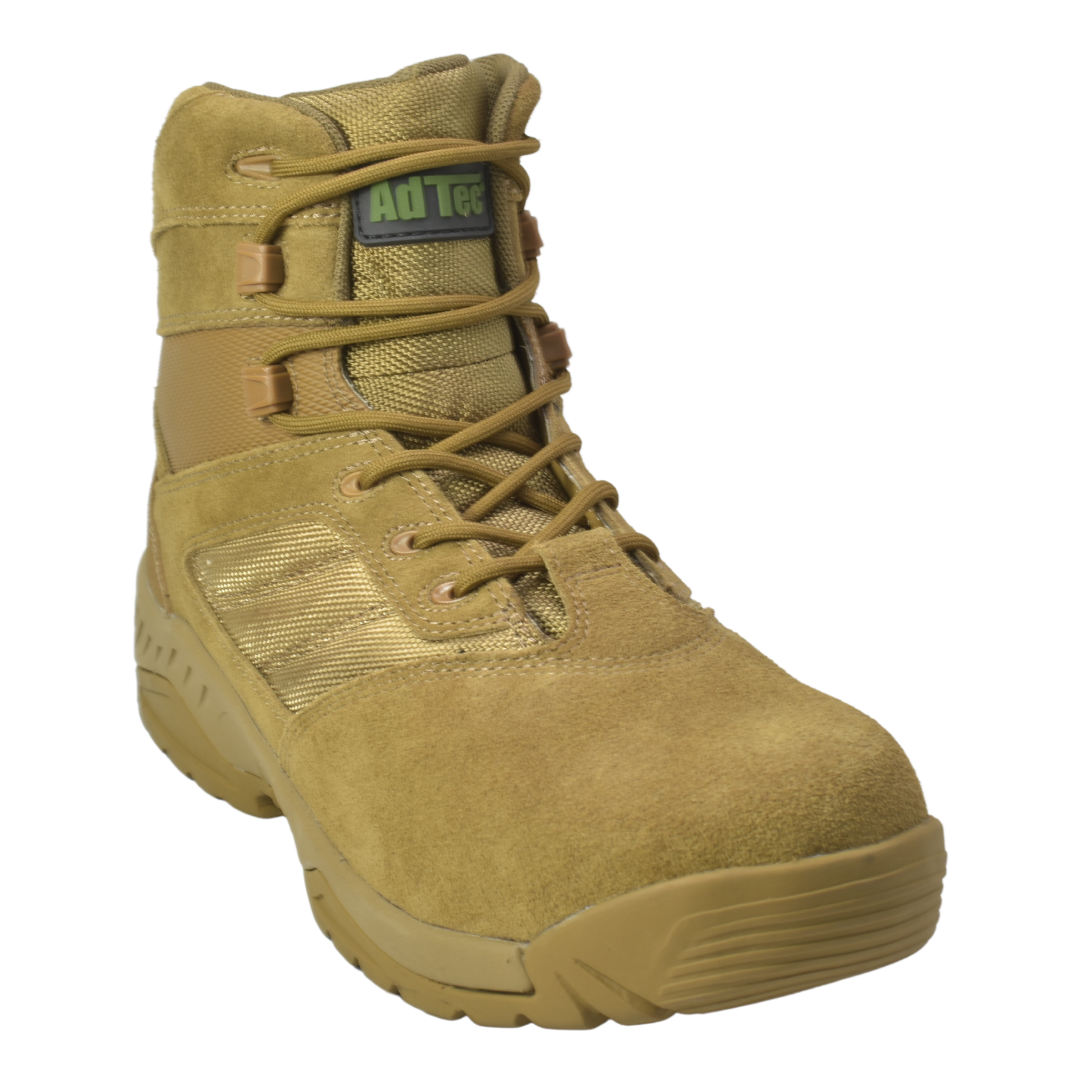 AdTec - Wholesale Combat/Military Boots - Men's - KT1003- Sandbox - Men's 6"  Coyote Suede Leather Tactical Boot [Side Zipper]0