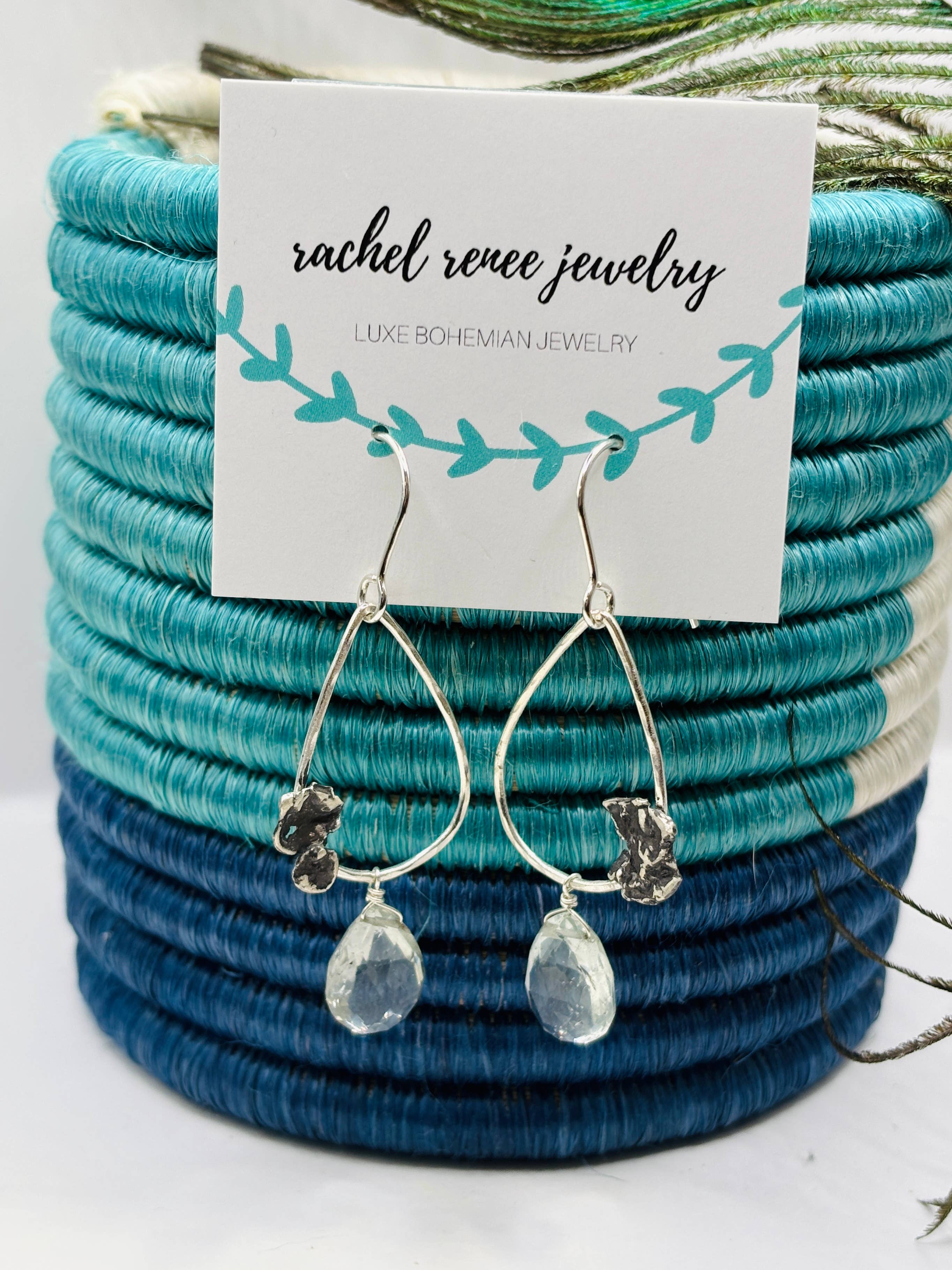 Rachel Renee Jewelry - Wholesale Dangle Earrings - LINDA Prasiolite Water Cast Teardrop Earrings2