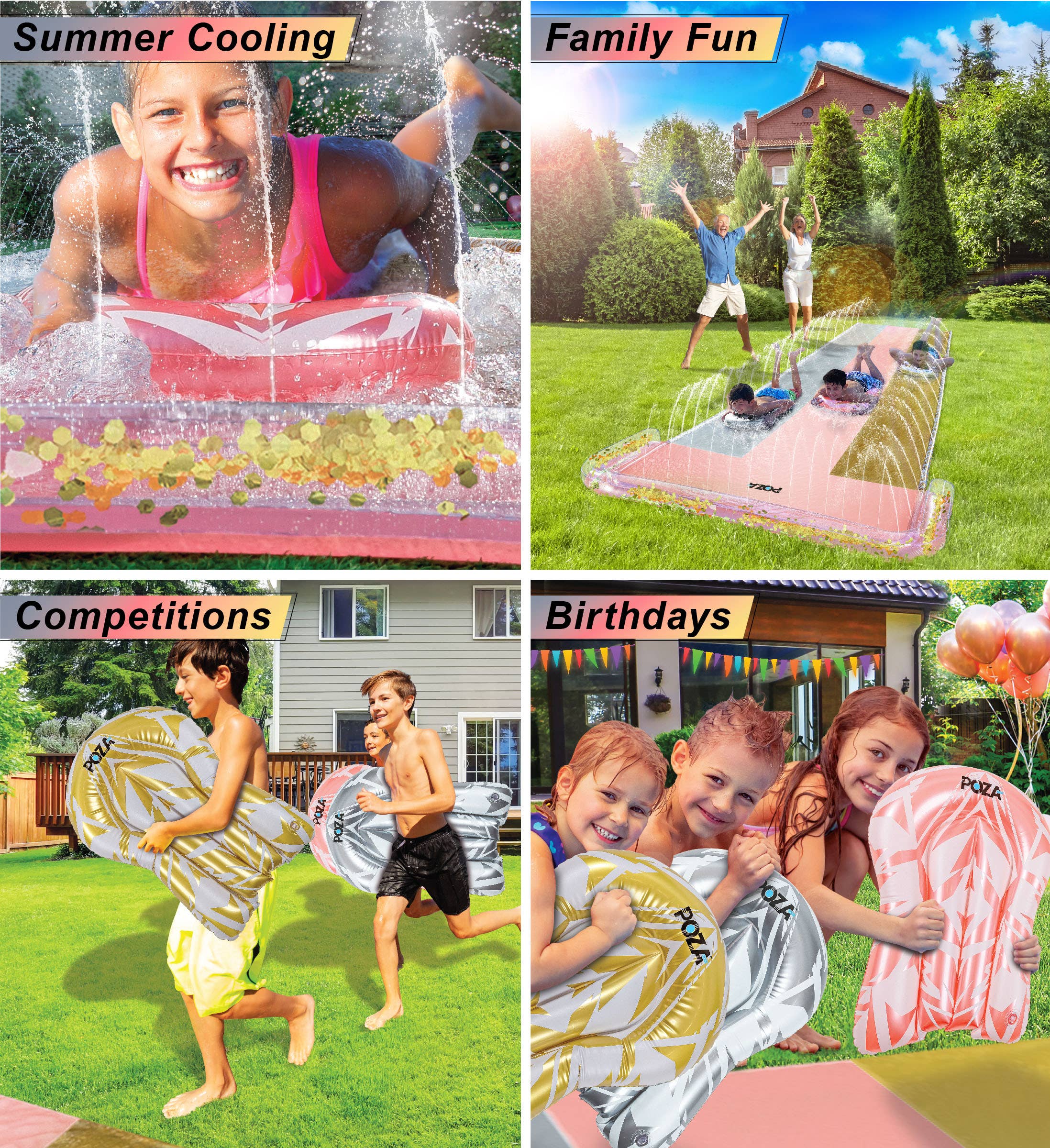 Cota Global - Wholesale Inflatables - Pool Float - Luxury Triple Slip And Slide3