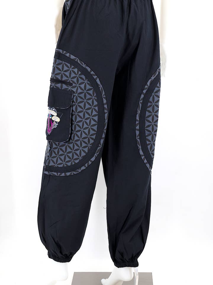 Himalaya Handmade - Wholesale Pants - Women's - Cotton Hippie Handmade Harem Mushroom Embroidered Bohemian Pants30