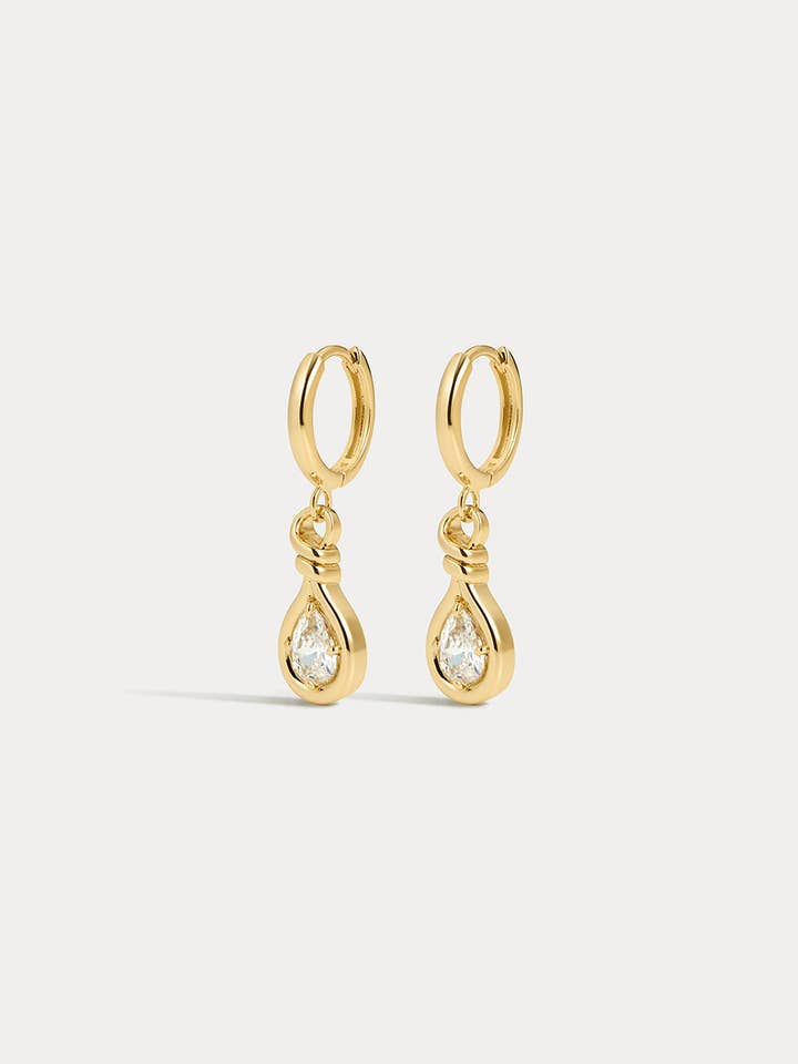 The Georgia Stone Knot Hoops- Gold for wholesale by Luv AJ