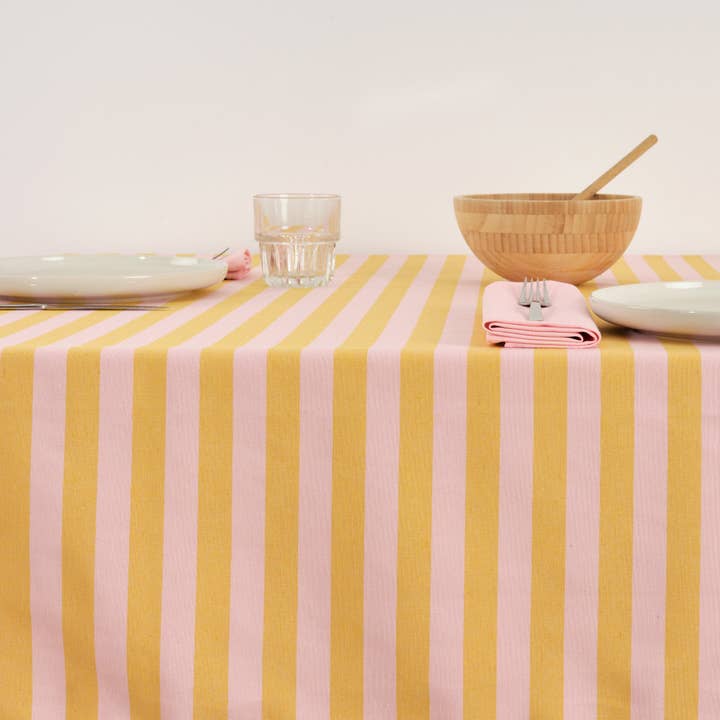 SG HOGAR - Wholesale Tablecloth - Maglia Raya Rosa and Yema jacquard tablecloth
