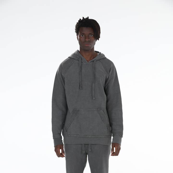 Stylo – Fato de treino – Homem por atacado – Fato de Treino em Veludo Canelado Antracite com Bainha Larga e Justa0