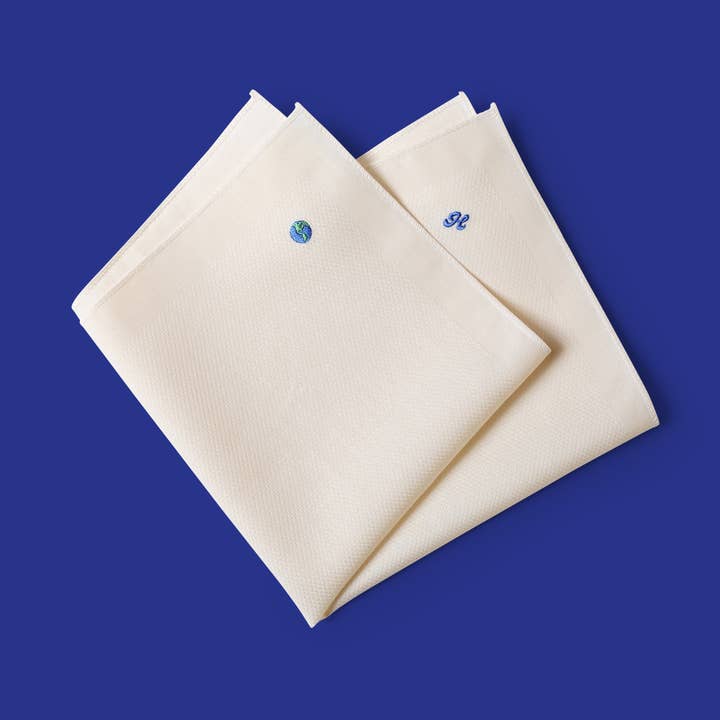 Organic Hanky That Plants a Tree with 🌎 Earth Embroidery for wholesale by Hanky Gang