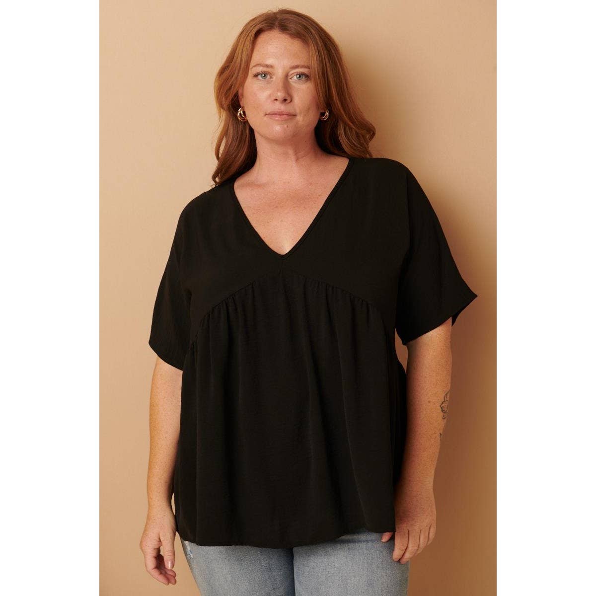 mittoshop - Wholesale Tunic - Women's - CT9073PL-PLUS AIRFLOW DOLMAN BABYDOLL BLOUSE0