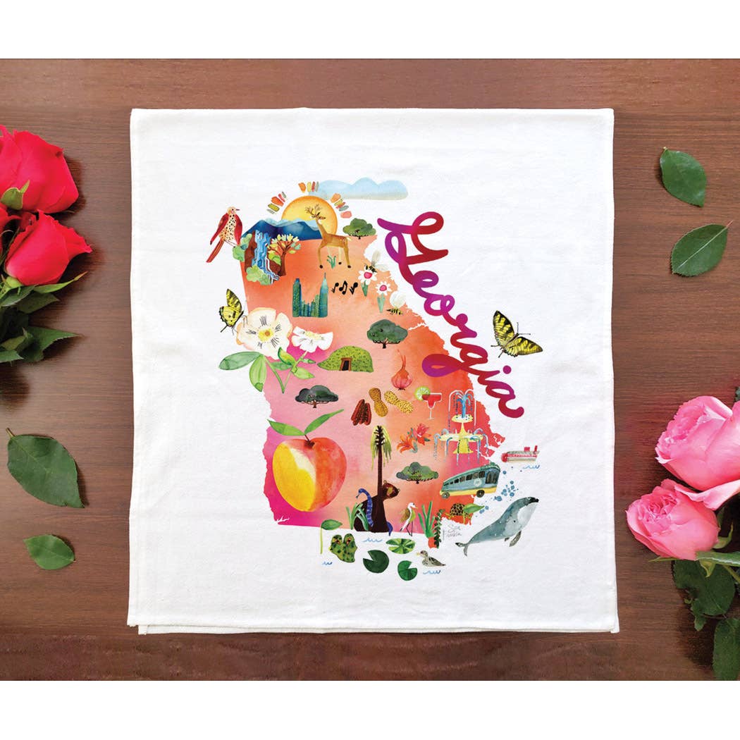 Allport Editions - Vente Torchons - Série de serviettes avec cartes à l'aquarelle - découvrez les 28 États !22