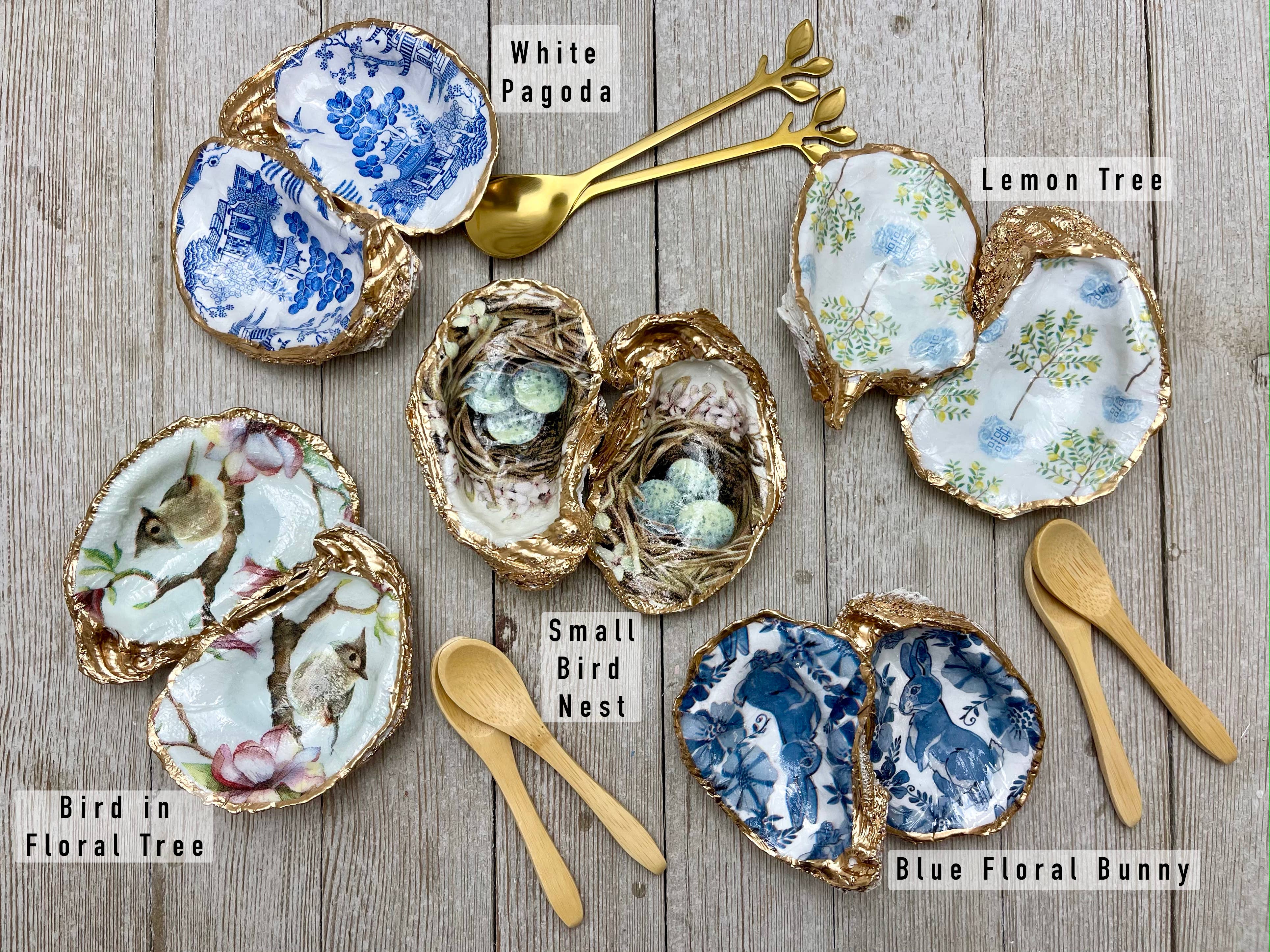 Ten Twenty Six Designs - Wholesale Zout-en pepersetje - Zout- en peperstel met decoupage op oester1