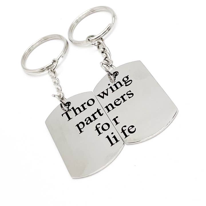 Throwing Partners For Life Keychain Set, Baseball Player Gift, Father Son Gift, Softball Keychains, Pitcher Catcher Keychains, Graduation for wholesale by JKCE Designs