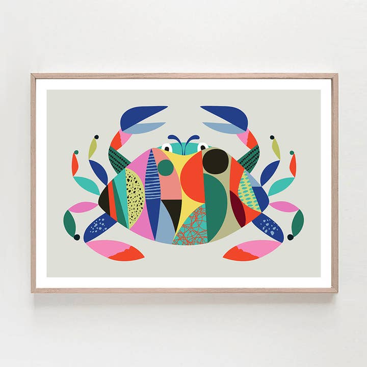 Modern Crab Art Print for wholesale by 3 Birdies Studio