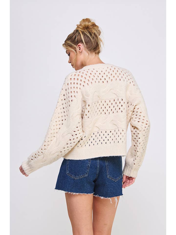 Allie Rose - Wholesale Knit Sweater - Women's - Open Knit Oversized Sweater6