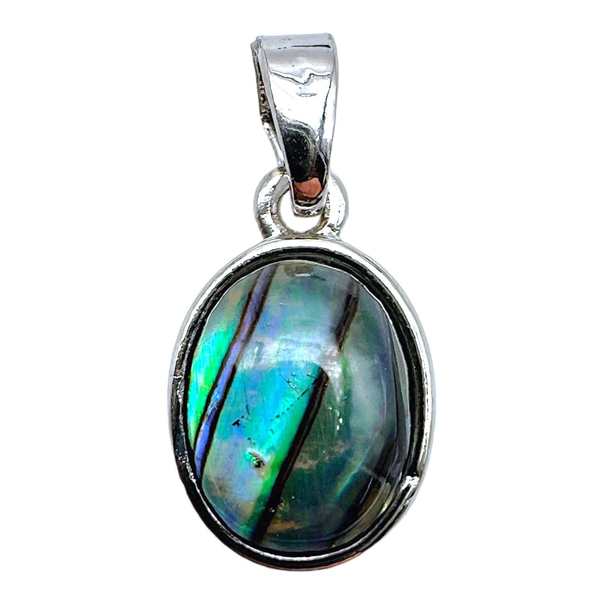 Foliesbijoux - Vente Breloques/médailles personnalisées - Pendentif coquille d’ormeau ovale 1 x 1 cm2