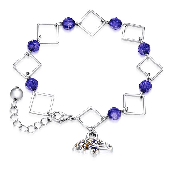 NFL Baltimore Ravens Box Link Bracelet for wholesale by Simran International