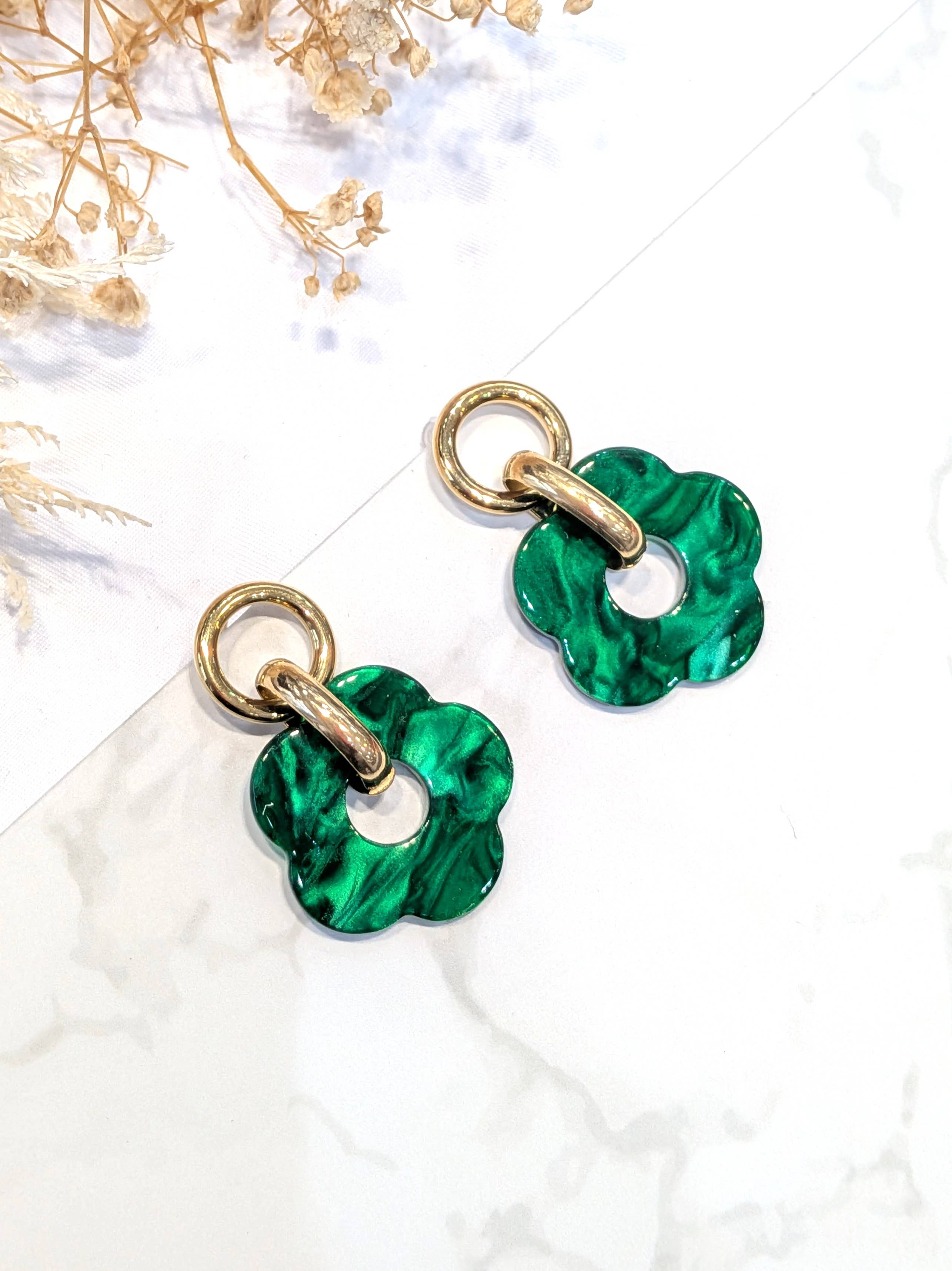 LOLO & YAYA - Wholesale Dangle Earrings - Candida acrylic flower earrings in stainless steel6