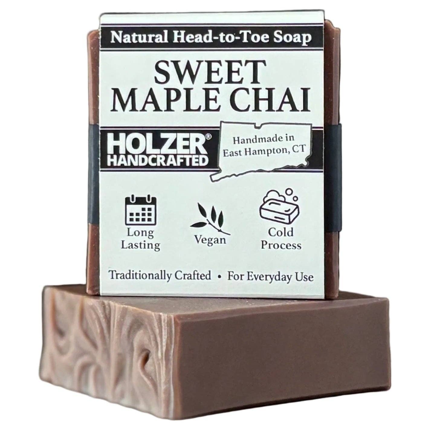 Holzer Handcrafted ® - Wholesale Bar Soap - Handmade Soap Bar | Sweet Maple Bark - Maple Chai + Vanilla Cream Scented | Handcrafted Bar Soap | Natural Cold Process | Vegan | 4.5 oz9