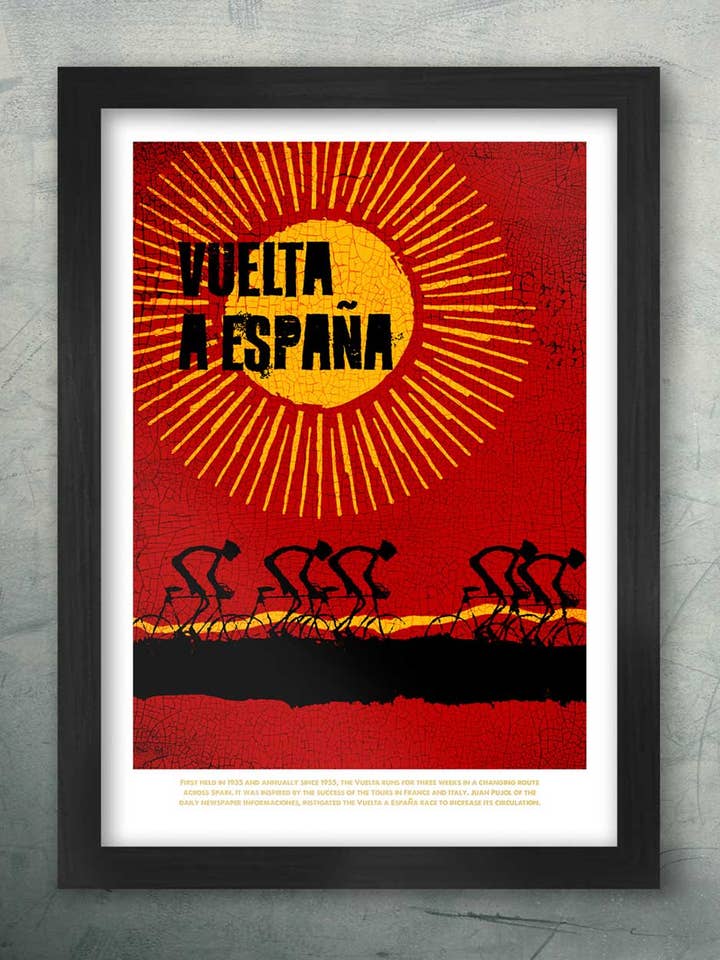 Vuelta Red - Cycling Poster print for wholesale by The Northern Line