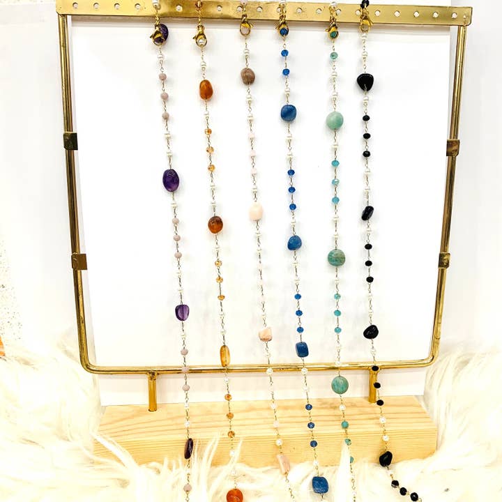 Atisha Spiritual Shop - Wholesale Beaded/Pearl Necklace - HANA necklace with natural gemstones8