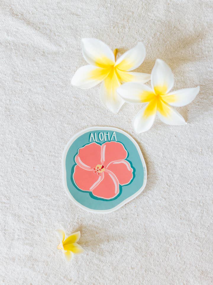 Aloha Hibiscus klistermærke for engroshandel hos Left Right Design