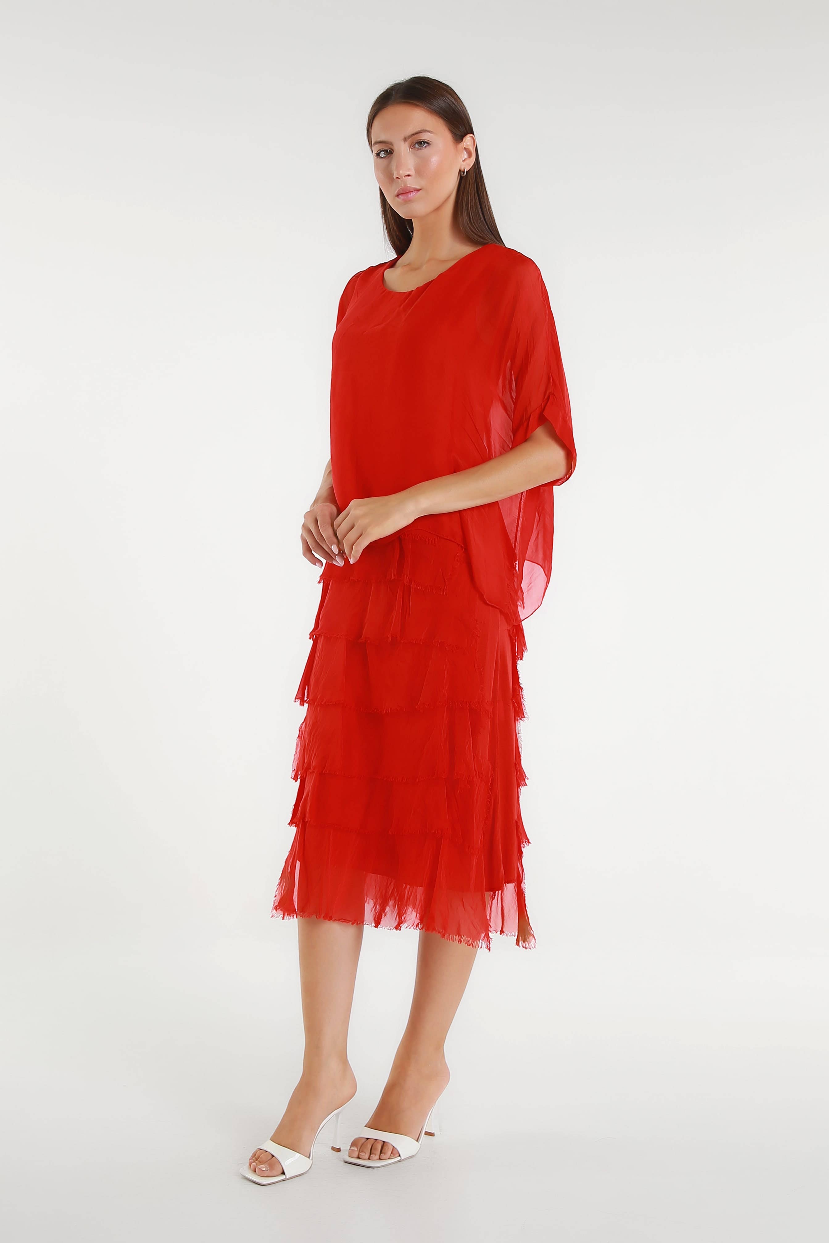 TINA Stephens Italy/Tees By Tina - Wholesale Dress - Women's - Gail Tiered Ruffle Dress (DQ206)17
