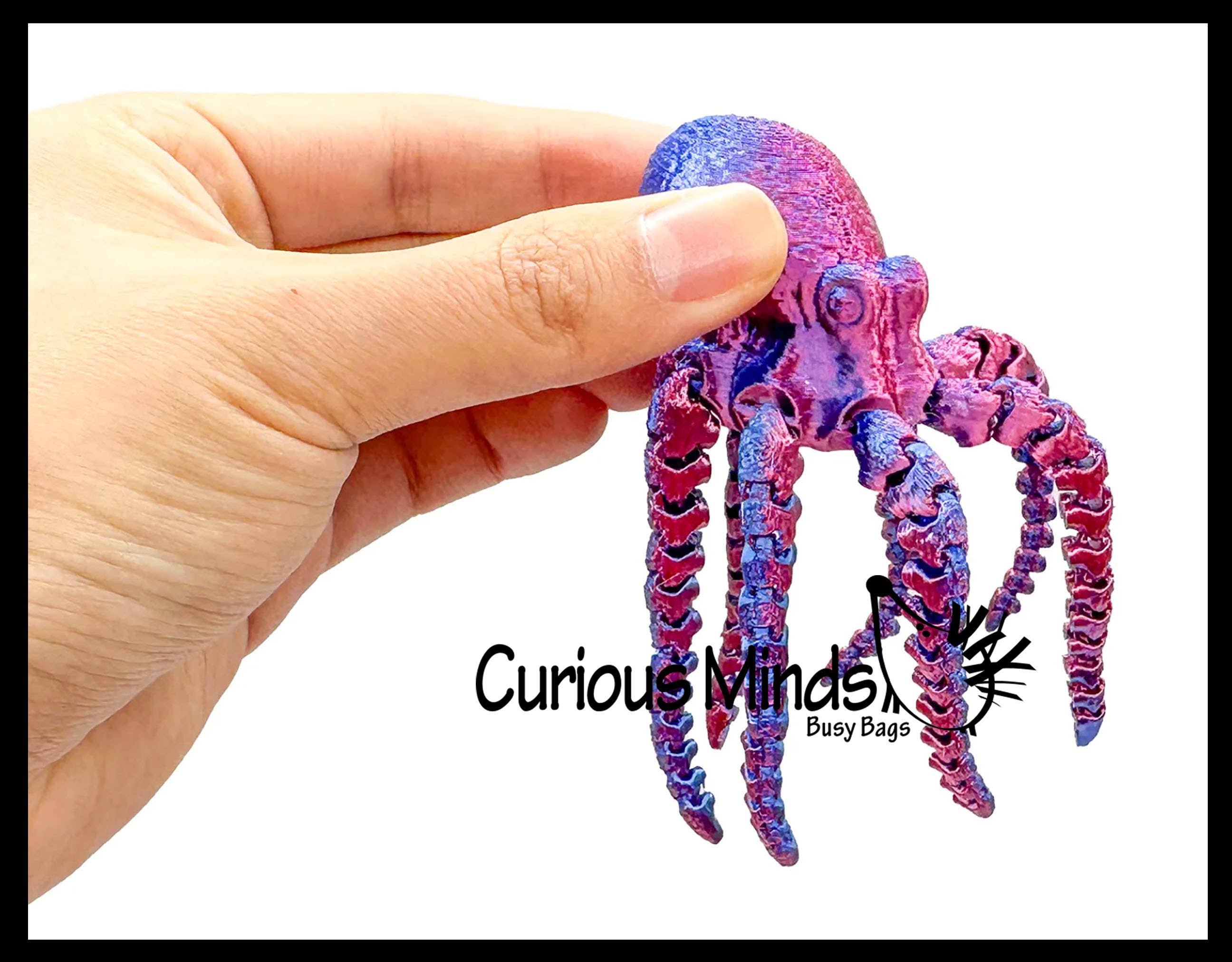 Curious Minds Toys - Wholesale Fidget Toy - Kids - 1 - 3D Printed Octopus Wiggle Articulated Jointed Moving Fid9