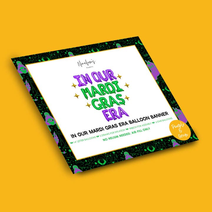 I vores Mardi Gras æra ballonbanner for engroshandel hos Ninalem's Party