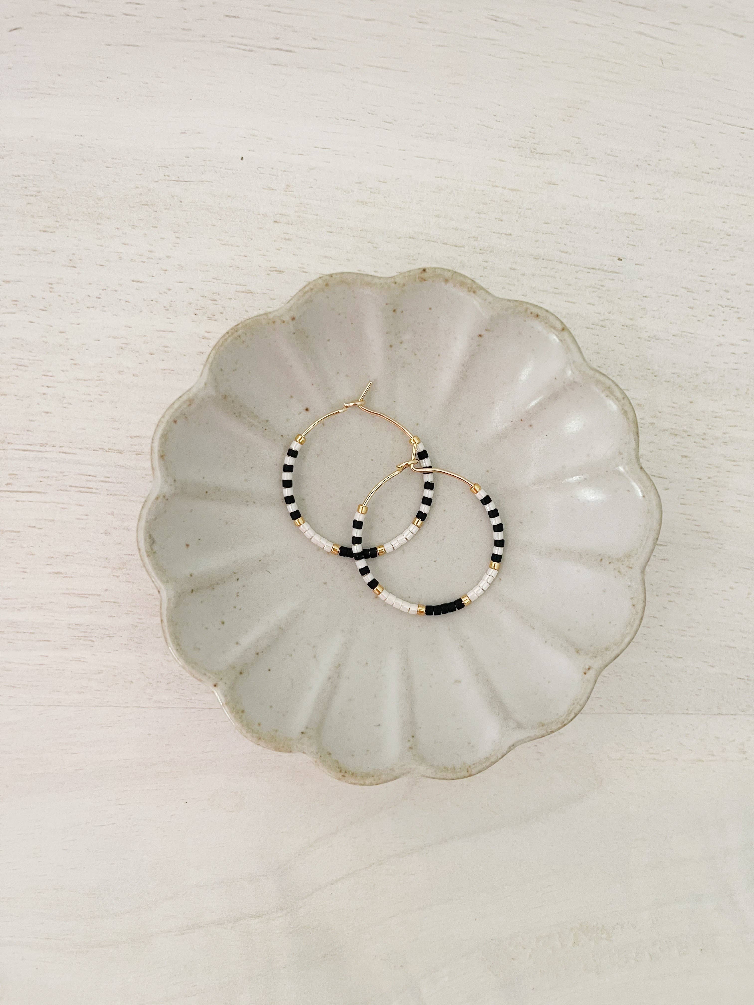 Girls Day Out by Amy Houston - Wholesale Hoop Earrings - Dalmatian Coast // miyuki glass beaded gold hoop earrings 1