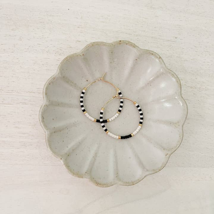 Girls Day Out by Amy Houston - Wholesale Hoop Earrings - Dalmatian Coast // miyuki glass beaded gold hoop earrings 1