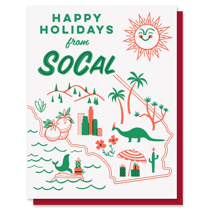 Paper Parasol Press - Wholesale Season's Greetings Card - Happy Holidays from SoCal - Season's Greetings Card1
