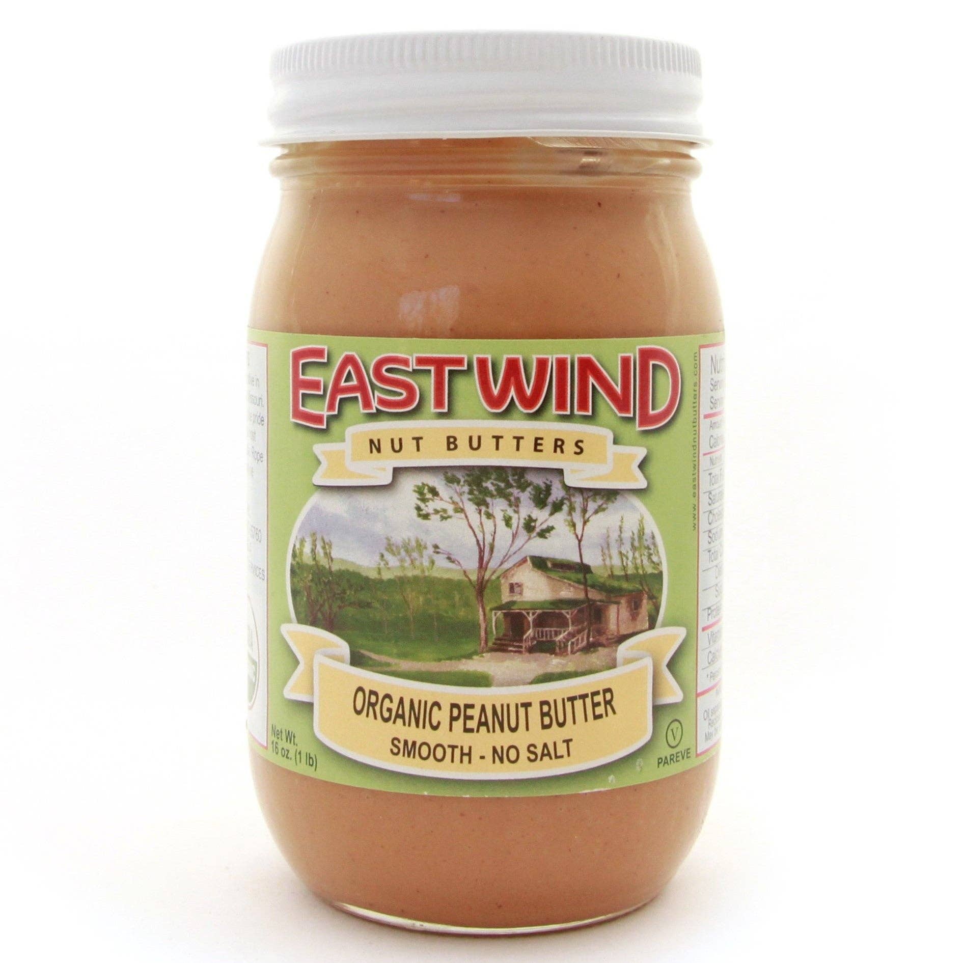 East Wind Nut Butters - Wholesale Nut Butter - 16oz Organic Valencia Peanut Butter0