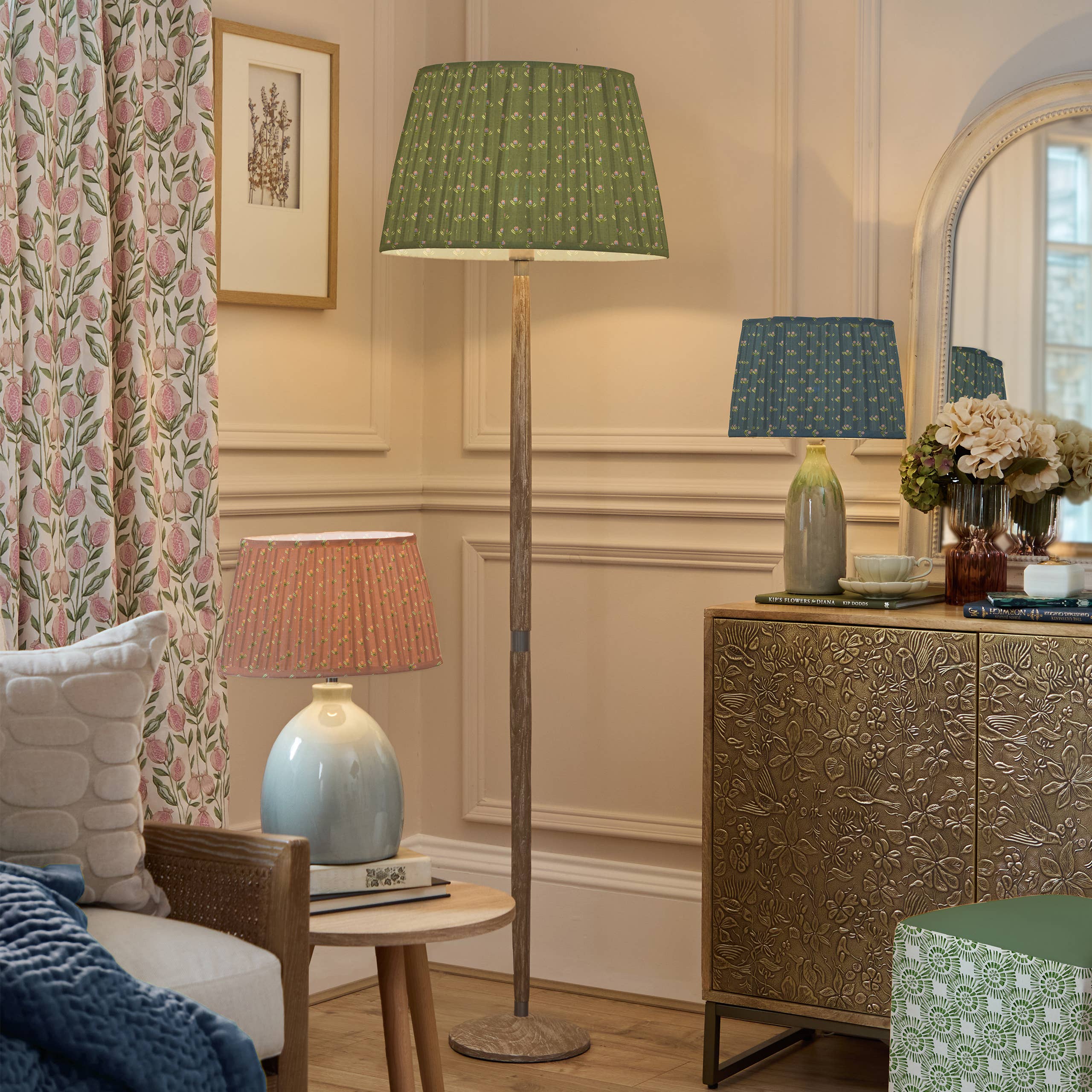 Denim Raja Plisseret Skallet Lampeskærm Denim for engroshandel på Faire6