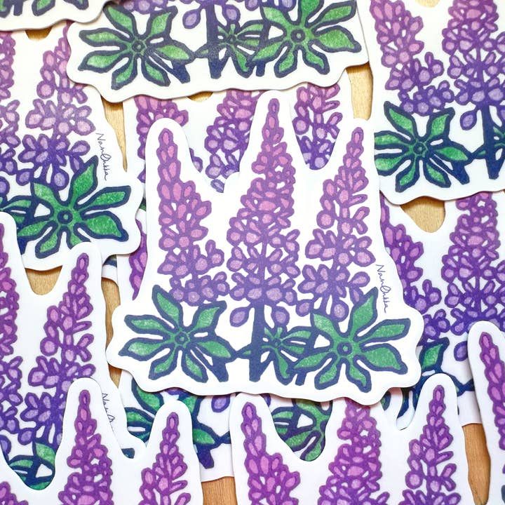 Nan Onkka Prints - Wholesale Sticker - Lupines Diecut Sticker1