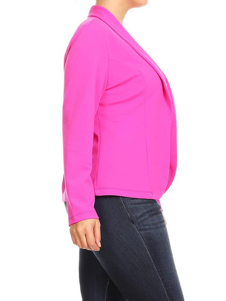 MOA COLLECTION - Wholesale Blazer - Women's - Women's Solid Casual Plus Size Trendy Blazer Jacket9