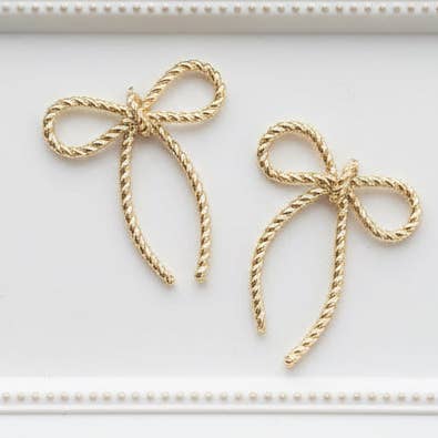 Rope Bow Earrings for wholesale by Laurel in Bloom